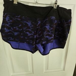 lululemon athletica Purple and Black Camo Speed Up Shorts, 2.5" Inseam